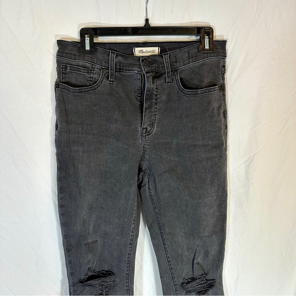 Madewell 9” Mid-Rise Skinny Distressed Black Jeans Size 29 - Picture 5 of 6